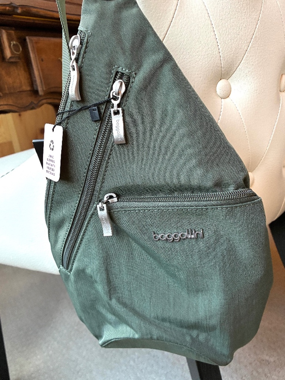 Baggallini Mini Sling Crossbody Sage Green Backpack